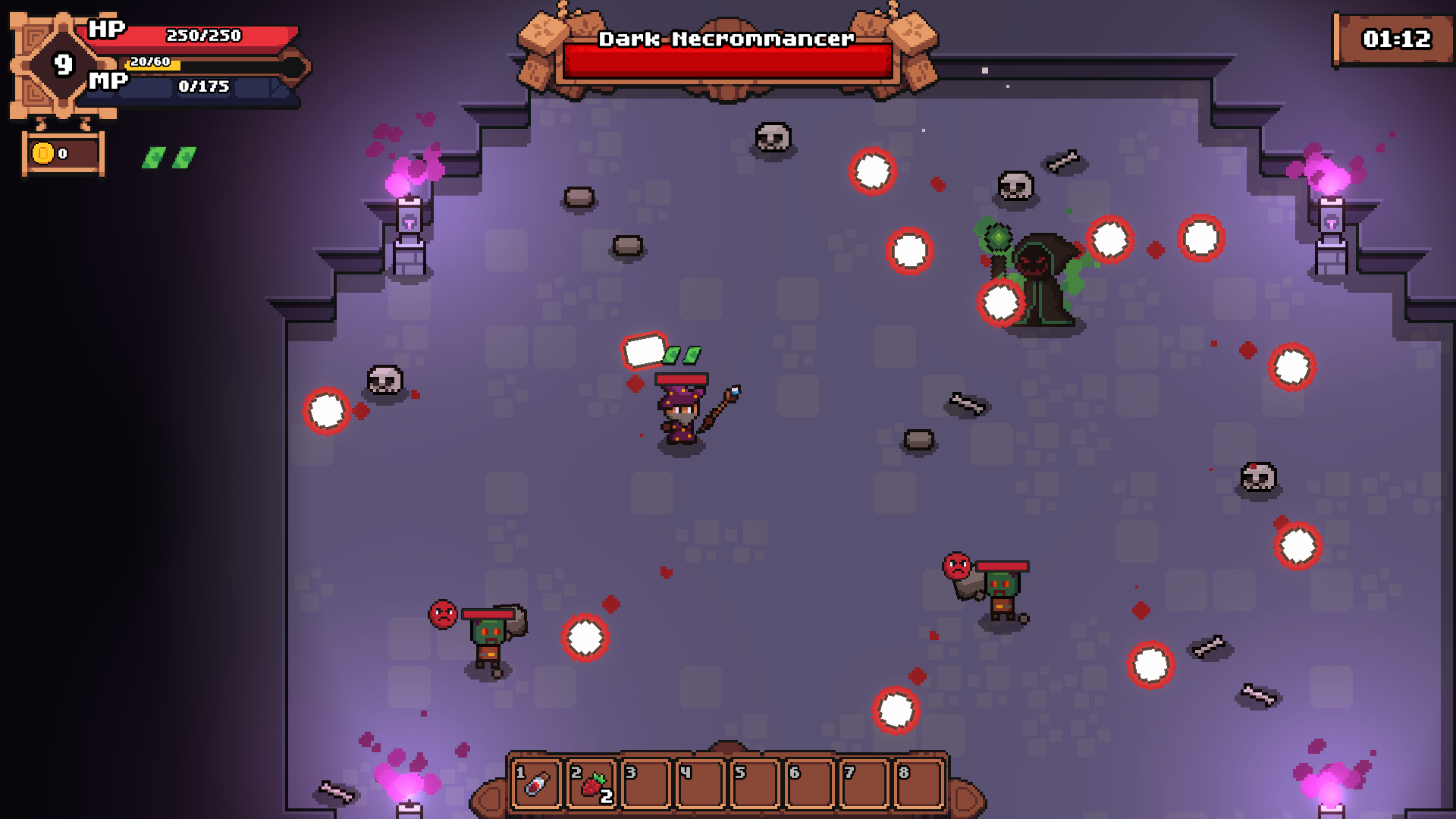 screenshot of a boss fight